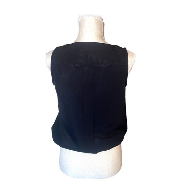 Trina Turk Black Sleeveless V Neck Zipper Top Size Small - Picture 2 of 14